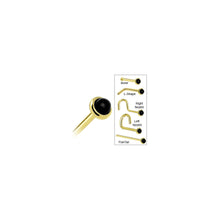 Load image into Gallery viewer, Solid 14K Yellow Gold 2mm Onyx Nose Ring