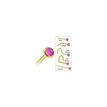 Load image into Gallery viewer, Solid 14K Yellow Gold 2mm Pink Tourmaline Nose Ring