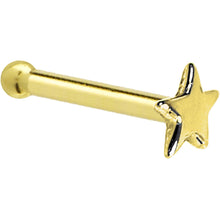 Load image into Gallery viewer, Solid 14K Yellow Gold Star Nose Ring