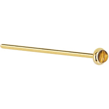 Load image into Gallery viewer, Solid 14K Yellow Gold 2mm Tiger Eye Nose Ring
