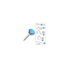Load image into Gallery viewer, Solid 14K White Gold 2mm Turquoise Nose Ring