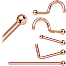 Load image into Gallery viewer, Solid 14K Rose Gold 1.5mm Ball Nose Ring