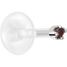 Load image into Gallery viewer, 16G 1/4 14K White Gold January 1.5mm CZ Bioplast Push in Cartilage Earring