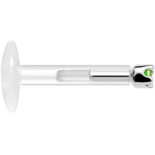 Load image into Gallery viewer, Solid 14K White Gold May 1.5mm CZ Bioplast Push in Labret Monroe