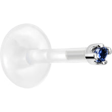 Load image into Gallery viewer, Solid 14K White Gold September 1.5mm CZ Bioplast Push in Labret Monroe