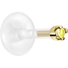 Load image into Gallery viewer, 16G 1/4 14K Yellow Gold November 1.5mm CZ Bioplast Push in Cartilage Earring