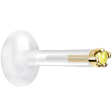 Load image into Gallery viewer, Solid 14K Yellow Gold November 1.5mm CZ Bioplast Push in Labret Monroe