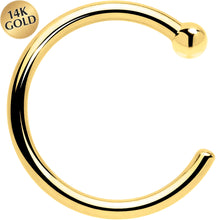 Load image into Gallery viewer, 20G 1/4 14k Solid Yellow Gold Nose Hoop
