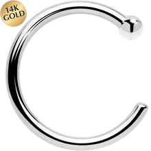 Load image into Gallery viewer, 20G 1/4 14k Solid White Gold Nose Hoop