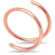 Load image into Gallery viewer, 14k Solid Rose Gold Double Hoop Nose Spiral Nose Ring