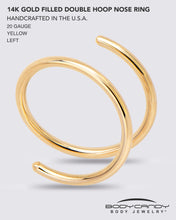 Load image into Gallery viewer, Spiral Nose Rings Double Hoop 20G
