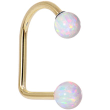 Load image into Gallery viewer, 14k Yellow Gold Yellow 5mm Synthetic Opal Lippy Loop 14G 3/8