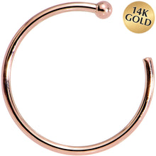 Load image into Gallery viewer, 20G 3/8 14k Solid Rose Gold Nose Hoop