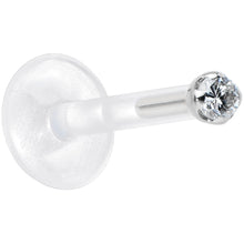 Load image into Gallery viewer, 16G Bioplast 14K White Gold 1.5mm Genuine Diamond Micro Labret