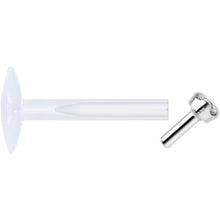 Load image into Gallery viewer, 16G Bioplast 14K White Gold 1.5mm Genuine Diamond Micro Labret