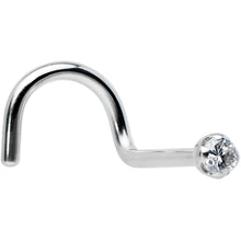 Load image into Gallery viewer, 14k Solid White Gold Genuine 1.5mm Diamond Micro Nose Ring