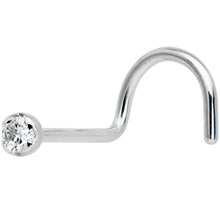 Load image into Gallery viewer, 14k Solid White Gold Genuine 1.5mm Diamond Micro Nose Ring