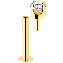 Load image into Gallery viewer, 14k Yellow Gold Flat Back Earring with 3mm Lab Grown Diamond Handmade