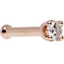 Load image into Gallery viewer, 14k Rose Gold 2mm Lab Grown Diamond Nose Ring