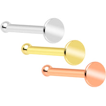 Load image into Gallery viewer, 20G Solid 14k Gold Flat Disc Nose Bone