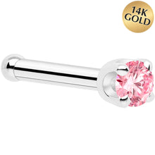 Load image into Gallery viewer, 14k White Gold 2mm Lab Grown Pink Diamond Nose Ring