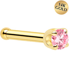 Load image into Gallery viewer, 14k Yellow Gold 2mm Lab Grown Pink Diamond Nose Ring