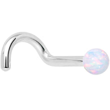 Load image into Gallery viewer, 14k White Gold 2.5mm Synthetic Opal Ball Nose Ring