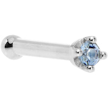 Load image into Gallery viewer, Solid 14K White Gold 1.5mm Genuine Topaz Nose Ring