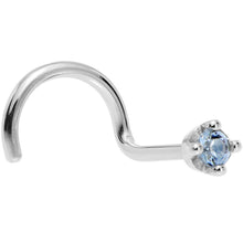 Load image into Gallery viewer, Solid 14K White Gold 1.5mm Genuine Topaz Nose Ring