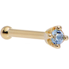 Load image into Gallery viewer, Solid 14K Yellow Gold 1.5mm Genuine Topaz Nose Ring