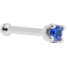 Load image into Gallery viewer, Solid 14K White Gold 1.5mm Genuine Blue Sapphire Nose Stud Ring