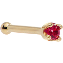 Load image into Gallery viewer, Solid 14K Yellow Gold 1.5mm Diamond Cut Genuine Ruby Nose Ring