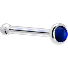 Load image into Gallery viewer, Solid 14K White Gold 2mm Genuine Sapphire Nose Ring