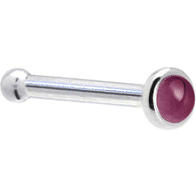 Load image into Gallery viewer, Solid 14K White Gold 2mm Genuine Raspberry Rhodolite Garnet Nose Ring