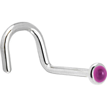 Load image into Gallery viewer, Solid 14K White Gold 2mm Genuine Pink Garnet Nose Ring
