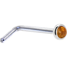 Load image into Gallery viewer, Solid 14K White Gold 2mm Genuine Citrine Saffron Nose Ring