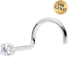 Load image into Gallery viewer, 14k White Gold 2mm Moissanite Nose Ring