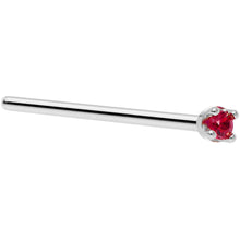 Load image into Gallery viewer, Solid 14K White Gold 1.5mm Diamond Cut Genuine Ruby Nose Ring