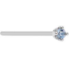 Load image into Gallery viewer, Solid 14K White Gold 1.5mm Genuine Topaz Nose Ring