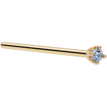 Load image into Gallery viewer, Solid 14K Yellow Gold 1.5mm Genuine Topaz Nose Ring