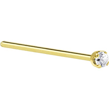 Load image into Gallery viewer, Solid 14K Yellow Gold 2mm Clear Cubic Zirconia Nose Ring
