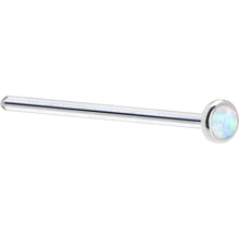 Load image into Gallery viewer, Solid 14K White Gold 2mm Synthetic Opal Nose Ring