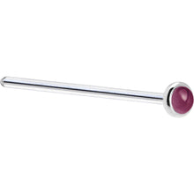 Load image into Gallery viewer, Solid 14K White Gold 2mm Genuine Raspberry Rhodolite Garnet Nose Ring