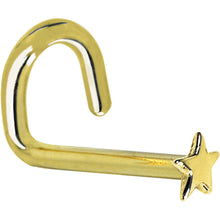 Load image into Gallery viewer, Solid 14K Yellow Gold Star Nose Ring