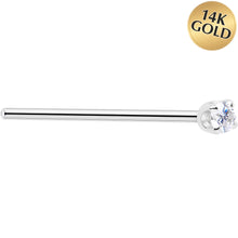 Load image into Gallery viewer, Solid 14K White Gold 2mm Genuine Diamond Nose Ring