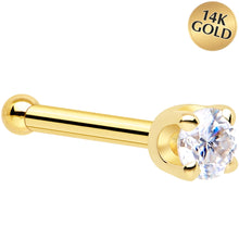 Load image into Gallery viewer, 14k Yellow Gold 2mm Moissanite Nose Ring