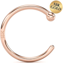 Load image into Gallery viewer, 20G 5/16 Solid 18K Rose Gold Nose Hoop