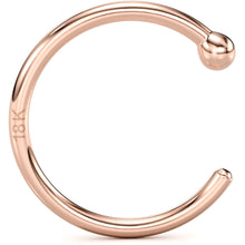 Load image into Gallery viewer, 20G 3/8 Solid 18K Rose Gold Nose Hoop
