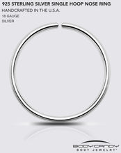 Load image into Gallery viewer, Single Hoop Nose 925 Sterling Silver Nose Hoop Ring
