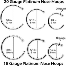 Load image into Gallery viewer, Real Platinum Nose Hoop - Hypoallergenic & Luxurious